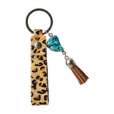 Leather Horse Hair Turquoise Key Chain Retro High Leopard Horse