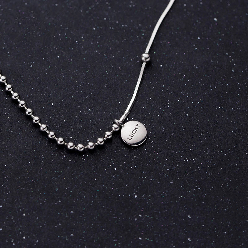 Sterling Silver Lucky Snake Bone Chain Necklace for Woman