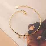 Light Beads Girl'S Heart Anklet S925 Silver Summer Sweet Jewelry