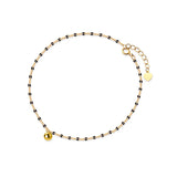 Light Beads Girl'S Heart Anklet S925 Silver Summer Sweet Jewelry