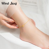 Light Beads Girl'S Heart Anklet S925 Silver Summer Sweet Jewelry