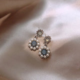 Baroque Pearls Rhinestone Clip Earrings Retro Style