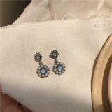 Baroque Pearls Rhinestone Clip Earrings Retro Style