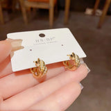 Twisted Pearl Zircon Geometric Earrings