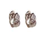 Twisted Pearl Zircon Geometric Earrings