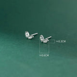 Mini Zircon Pave Love Heart Stud Earrings - Wedding Jewelry