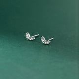 Mini Zircon Pave Love Heart Stud Earrings - Wedding Jewelry