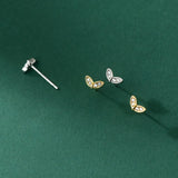 Mini Zircon Pave Love Heart Stud Earrings - Wedding Jewelry