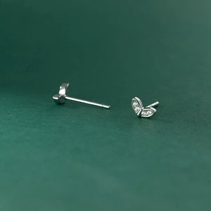 Mini Zircon Pave Love Heart Stud Earrings - Wedding Jewelry