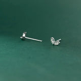 Mini Zircon Pave Love Heart Stud Earrings - Wedding Jewelry
