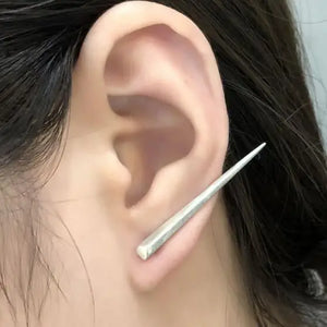 925 Sterling Silver Ear Cuff Piercing Clip Earrings Gothic Punk Jewelry