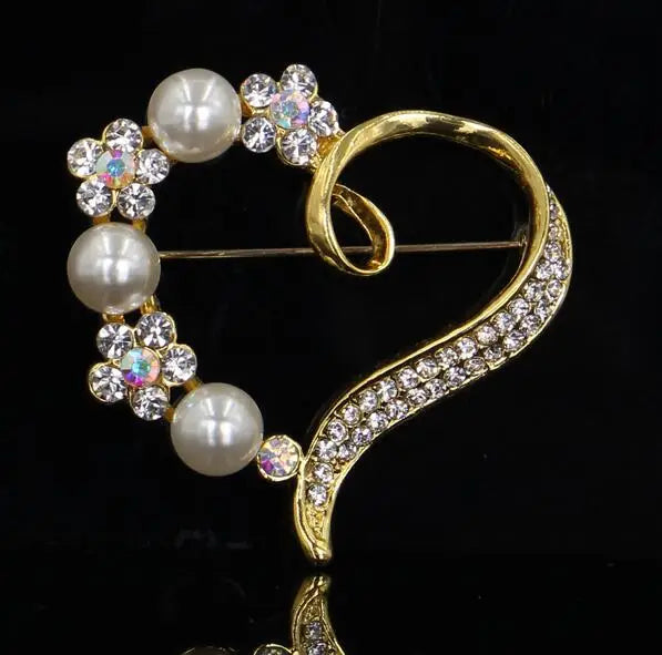 Love Heart Brooch Jewelry For Women/men Metal Scarf Wedding Gift