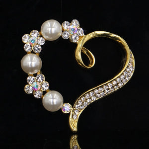 Love Heart Brooch Jewelry For Women/men Metal Scarf Wedding Gift