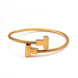 Stainless Steel Charm Cuff Bracelet Sporty Bangle