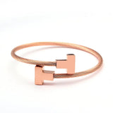 Stainless Steel Charm Cuff Bracelet Sporty Bangle