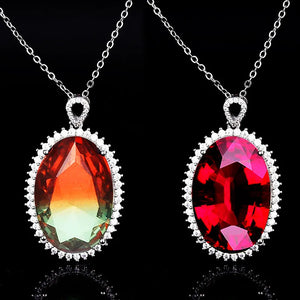 Oval Pendant Necklace Women Charm Jewelry Wedding Party Accessories