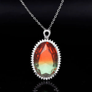 Oval Pendant Necklace Women Charm Jewelry Wedding Party Accessories