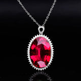 Oval Pendant Necklace Women Charm Jewelry Wedding Party Accessories