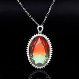 Oval Pendant Necklace Women Charm Jewelry Wedding Party Accessories