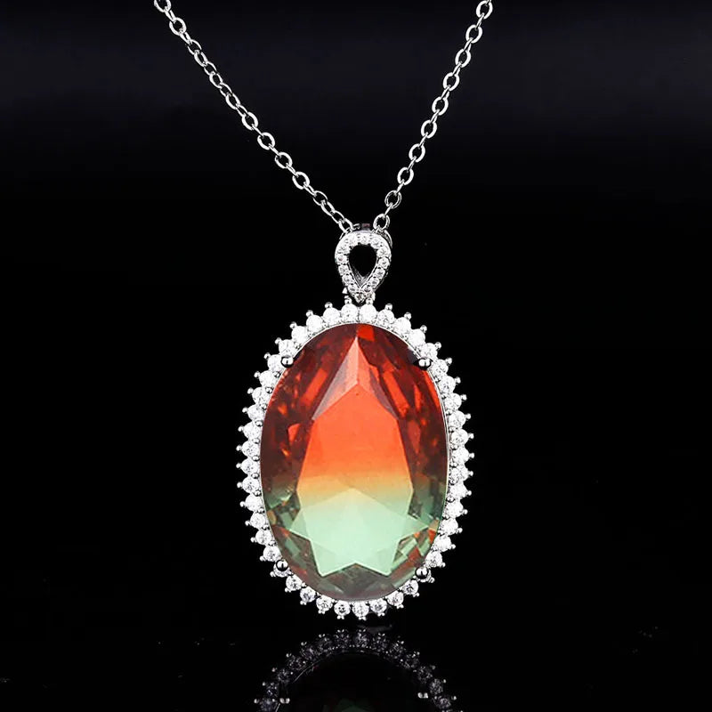 Oval Pendant Necklace Women Charm Jewelry Wedding Party Accessories