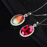 Oval Pendant Necklace Women Charm Jewelry Wedding Party Accessories