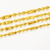 18K Necklace Hexagonal Buddha Bamboo Chain Fine Jewelry for Men