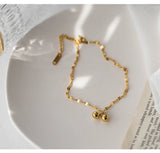 Mantianxing Two Ball Titanium Women's Anklet