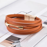 Men Bracelet Leather Bangle Cuff Retro Hooks Wristband Jewelry