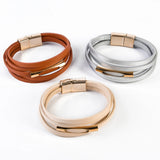 Men Bracelet Leather Bangle Cuff Retro Hooks Wristband Jewelry