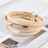 Men Bracelet Leather Bangle Cuff Retro Hooks Wristband Jewelry
