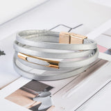 Men Bracelet Leather Bangle Cuff Retro Hooks Wristband Jewelry