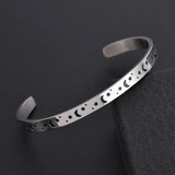 Stainless Steel Star Moon C-shaped Bracelet Open Metal Bracelet