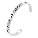 Stainless Steel Star Moon C-shaped Bracelet Open Metal Bracelet