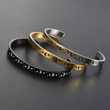 Stainless Steel Star Moon C-shaped Bracelet Open Metal Bracelet