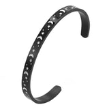 Stainless Steel Star Moon C-shaped Bracelet Open Metal Bracelet