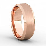 Men's Rose Brushed Titanium Steel Wedding Band