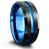 Tungsten Wedding Ring Red Groove Anniversary Gift