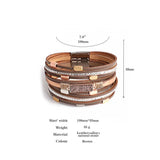 Multilayer Wrap Bracelet Colorful Resin Stone Charm Leather for Women