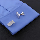 Silver Brushed Square Cufflinks for Lawyer Businessmen