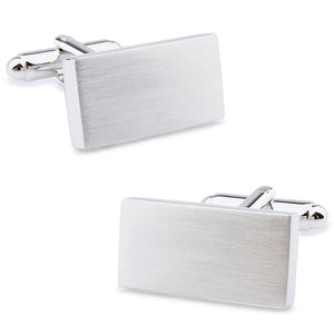 Silver Brushed Square Cufflinks for Lawyer Businessmen