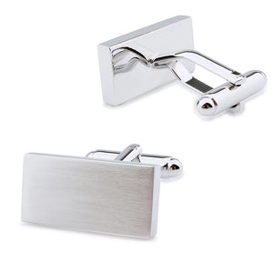 Silver Brushed Square Cufflinks for Lawyer Businessmen