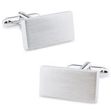 Silver Brushed Square Cufflinks for Lawyer Businessmen