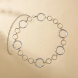 Metal Vintage Belts Women Geometric Ring Waistband Punk Hip-Hop