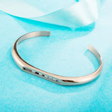 CZ Cuff Bracelet Stainless Steel Bangle for Women