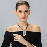 Multi-Layer Ellipse Sweater Chain Necklace for Women