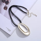Multi-Layer Ellipse Sweater Chain Necklace for Women