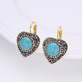 Baroque Freshwater Pearl Heart Earrings Rhinestone Hoop Jewelry Gift