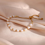 Freshwater Pearl Bracelet Stainless Steel Toggle Clasp 18k Bracelet