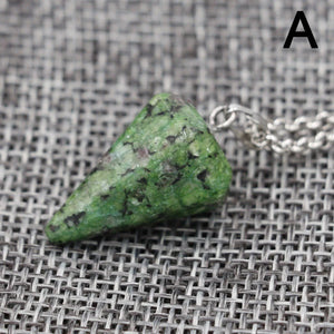 Vintage Natural Stone Cone Pendant Necklace