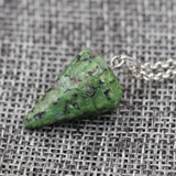 Vintage Natural Stone Cone Pendant Necklace
